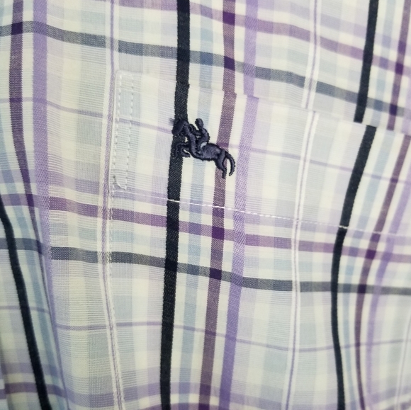 Berto Lucci M Purple Plaid Button-Down Dress Shirt - Picture 4 of 10